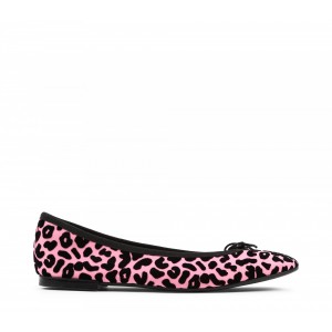CENDRILLON粉色豹纹芭蕾平底鞋