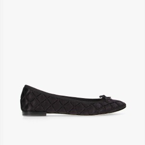 CENDRILLON织物皮底菱格绗缝芭蕾平底鞋