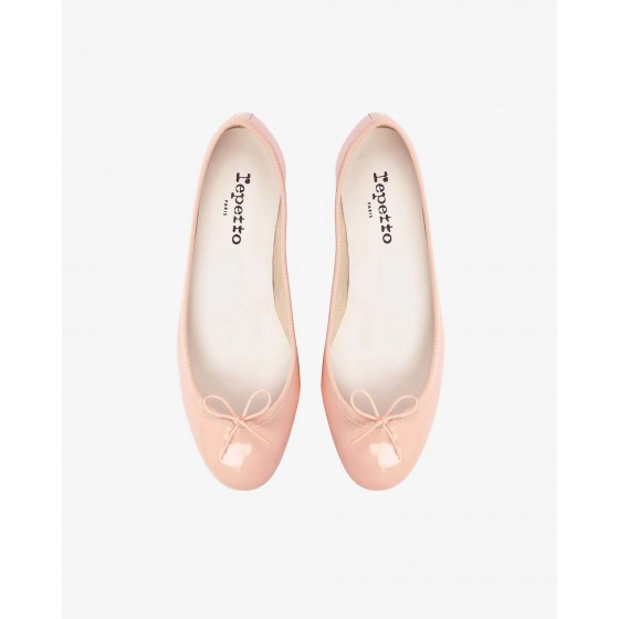 CENDRILLON皮底淡粉色漆皮芭蕾平底鞋