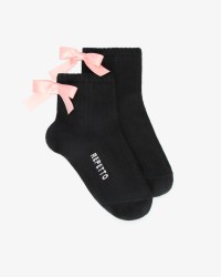 女士蝴蝶结棉质混纺短袜