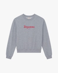 女士灰色棉质休闲套头LOGO卫衣