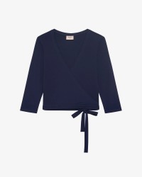 女士多色休闲显瘦中袖围裹上衣T恤